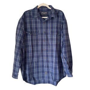 Abercrombie and Fitch Blue Plaid Button Up Flannel Shirt 100% Cotton